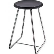 Smedbo FK413 22 1/2 in. Shower Stool in Polished Stainless Steel/Black Outline Collection Collection